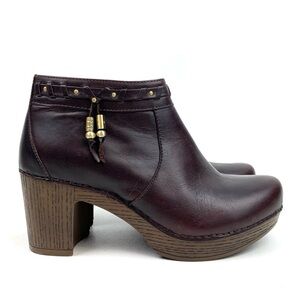 Dansko Dark Brown Leather Ankle Booties